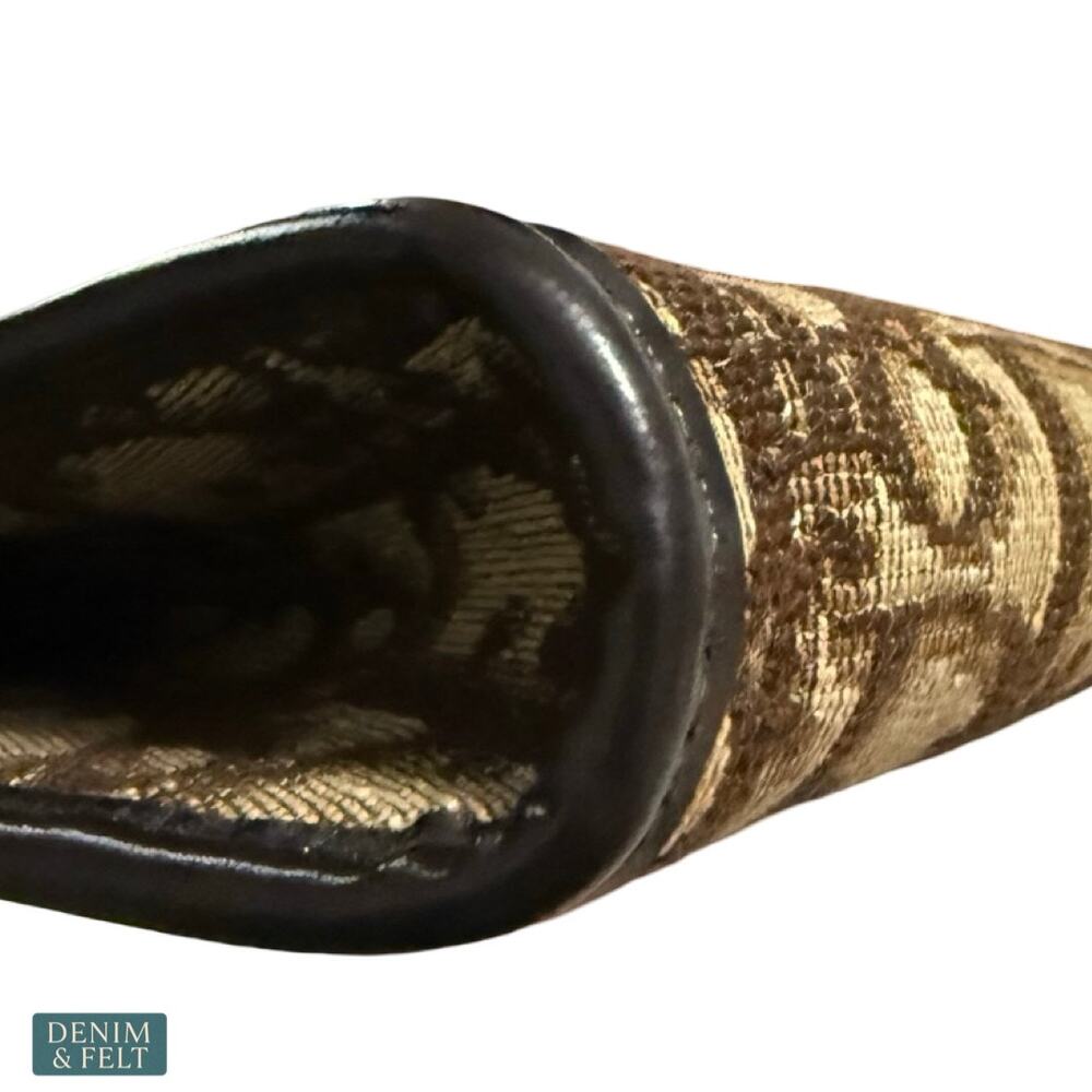 Christian Dior Trotter Jacquard Vintage Clutch Brown Monogram Frame Bag Rare - Picture 9 of 13